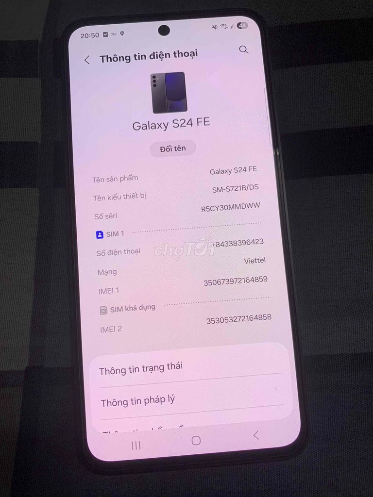 Samsung Galaxy S24 FE Đen 99%. Mua bán Điện thoại tại Huyện Càng Long Trà Vinh được đăng bởi Võ Súp hình 1