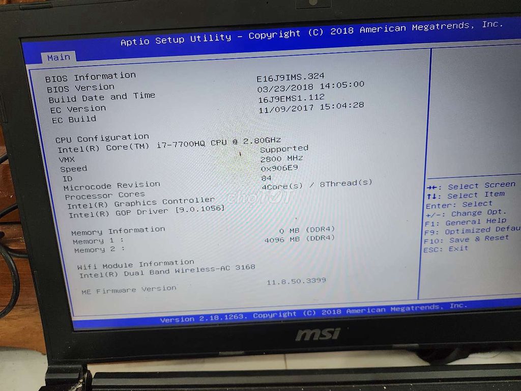 MSI GP62M 7REX i7-7700HQ 4GB/Đen. Mua bán Laptop tại Quận Ninh Kiều Cần Thơ được đăng bởi Mr Nguyên  hình 1