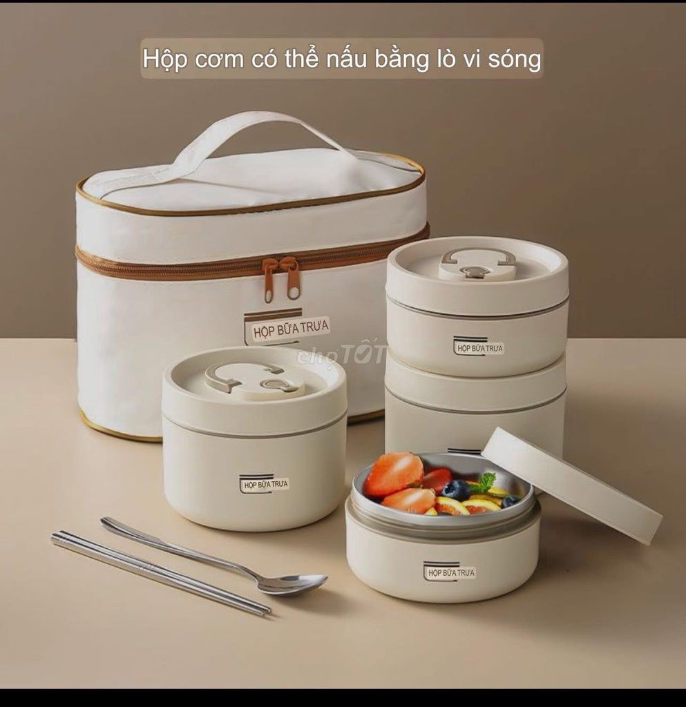 Hộp cơm giữ nhiệt 3 tầng cao cấp - Inox 304. Mua bán Dụng cụ nhà bếp tại Huyện Chương Mỹ Hà Nội được đăng bởi Vu Huy Quang hình 1
