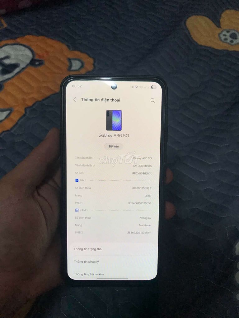 Samsung Galaxy A36 5G 8GB/128GB Đen Đã sử dụng. Mua bán Điện thoại tại Huyện Hóc Môn Tp Hồ Chí Minh được đăng bởi John Quýt hình 1