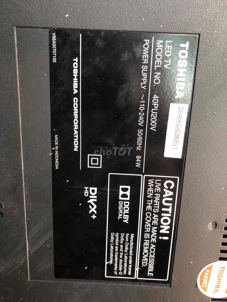Tivi Toshiba 40PU200V Đã sử dụng. Mua bán Tivi, Âm thanh tại Quận Bình Thạnh Tp Hồ Chí Minh được đăng bởi Chú Bạn  hình 1