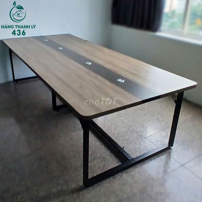 Bàn Họp Mặt Gỗ Khung Sắt 1m2 Đẹp