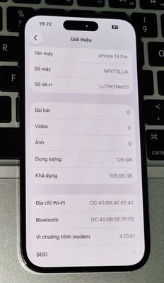 iPhone 14 pro 128gb Quốc Tế , Zin , Có GL. Mua bán Điện thoại tại Thành phố Buôn Ma Thuột Đắk Lắk được đăng bởi VH