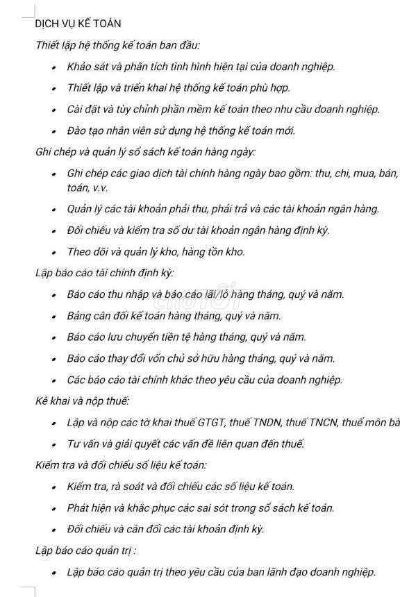 Dịch vụ kế toán gia đình