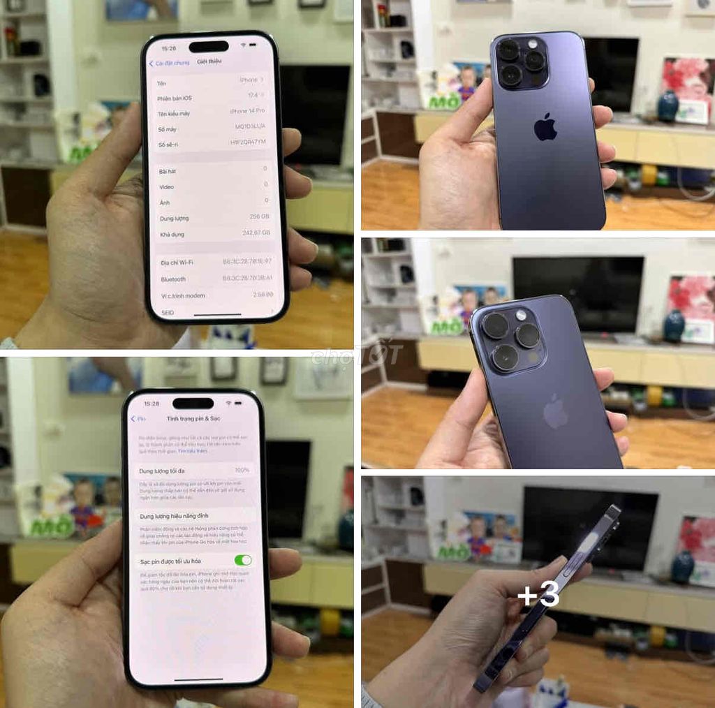 iPhone 14 Pro  256GB Tím Mới FULLBOX BH 12/2024. Mua bán Điện thoại tại Quận Thanh Xuân Hà Nội được đăng bởi Nguyễn Huy Dũng hình 1