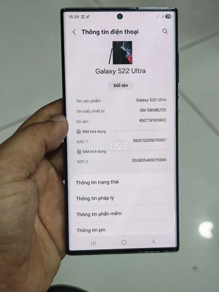 Samsung Galaxy S22 Ultra 256GB Đen. Mua bán Điện thoại tại Thị xã Bến Cát Bình Dương được đăng bởi Nguyễn Thanh hình 1