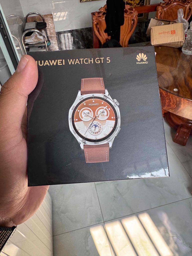 Đồng hồ Huawei Watch GT 5 46mm viền thép dây da