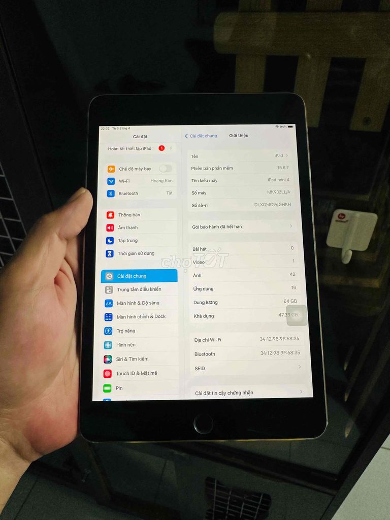 Apple iPad mini 4 64GB Gold Zin Full. Mua bán Máy tính bảng tại Quận 7 Tp Hồ Chí Minh được đăng bởi Leo hình 1