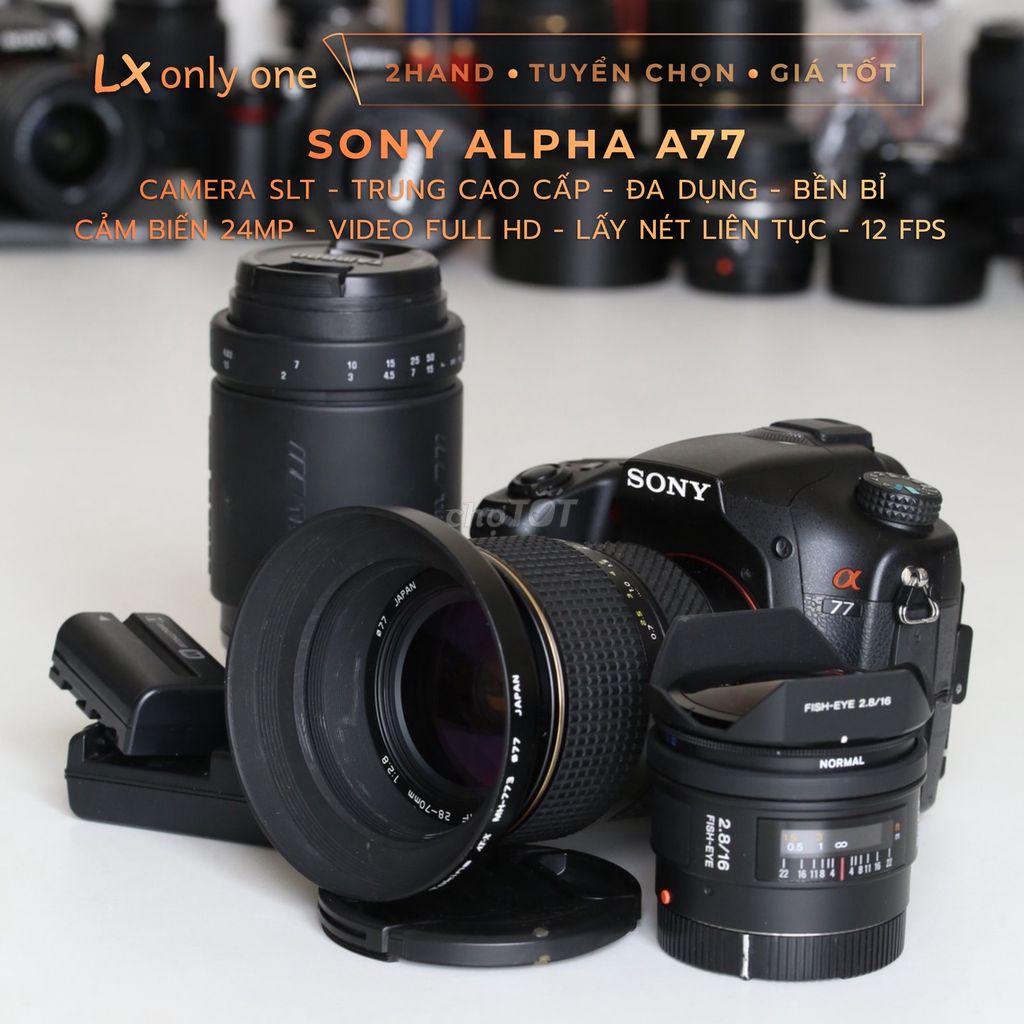[ Hiếm ] Máy ảnh Sony A77 + Combo Lens Chuyên Dụng. Mua bán Máy ảnh, Máy quay tại Quận Bình Tân Tp Hồ Chí Minh được đăng bởi Trust Only hình 1