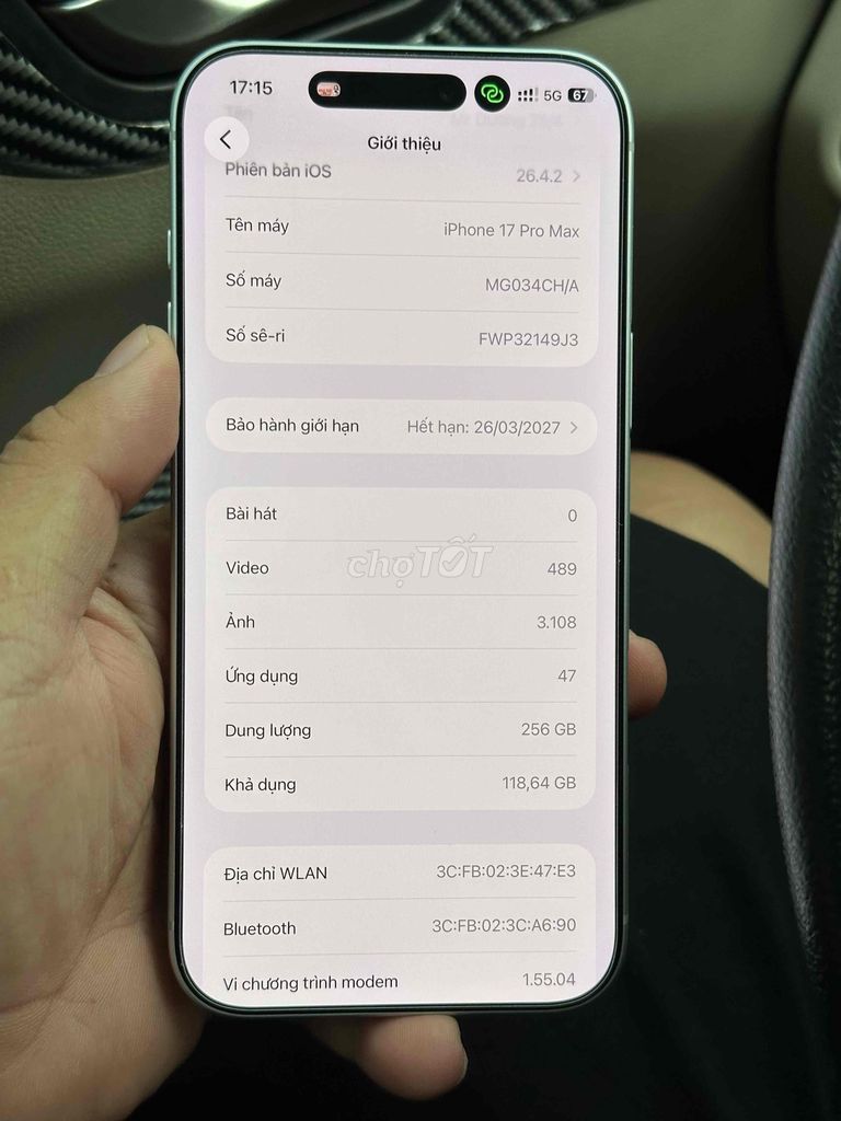 iPhone 17 Pro Max 256GB Bạc. Mua bán Điện thoại tại Thị xã Bến Cát Bình Dương được đăng bởi Tấn Dương hình 1