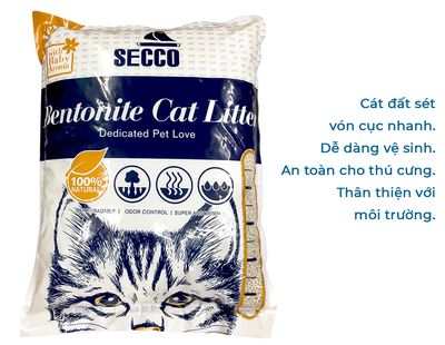Cát Vệ Sinh Cho Mèo Bentonite Cat Litter 10L Secco