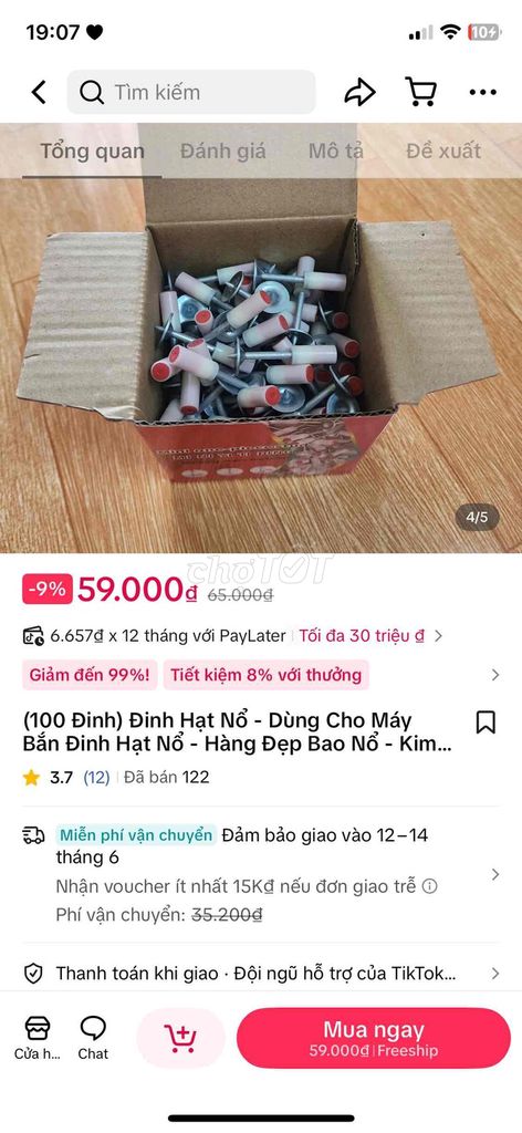 Đinh hạt nổ dùng cho Máy bắn đinh. Mua bán Đồ chuyên dụng, Giống nuôi trồng tại Quận Bình Tân Tp Hồ Chí Minh được đăng bởi Khanh hình 1