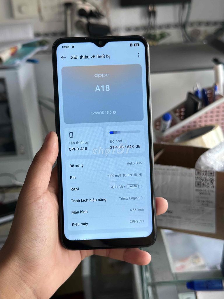 Oppo A18 64GB Đen. Mua bán Điện thoại tại Thị xã Tân Uyên Bình Dương được đăng bởi Cửa hàng Kim Tuyến hình 1