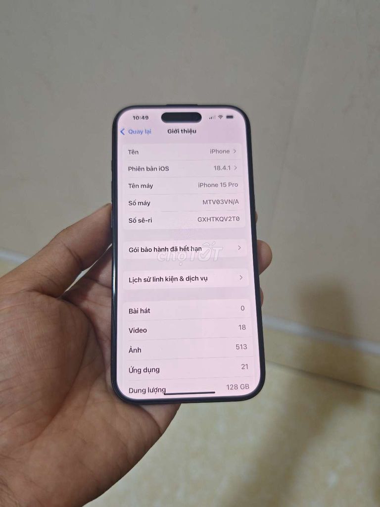 Apple iPhone 15 Pro 128GB Xám Thay màn hình. Mua bán Điện thoại tại Huyện Gia Lâm Hà Nội được đăng bởi  Nguyễn  hình 1