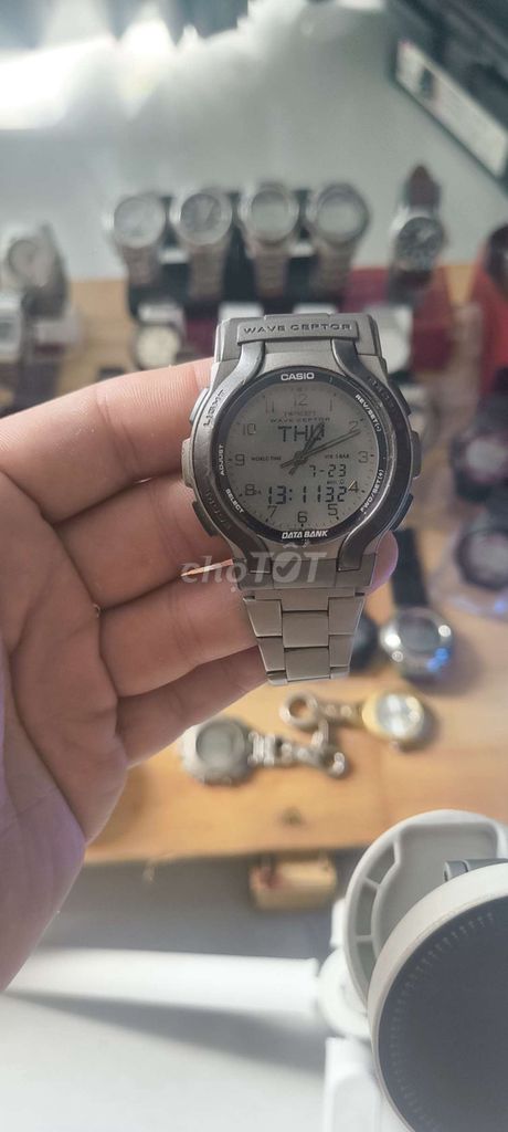 Casio Wave Ceptor Nam Xám Titanium. Mua bán Đồng hồ tại Quận 11 Tp Hồ Chí Minh được đăng bởi Đồng Hồ BOOK OFF hình 1