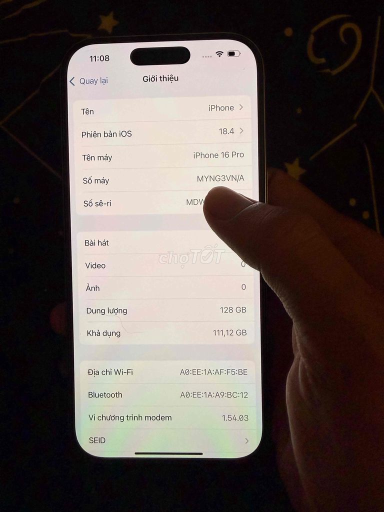 Apple iPhone 16 Pro 128GB Xám Đã sử dụng. Mua bán Điện thoại tại Quận Bình Thạnh Tp Hồ Chí Minh được đăng bởi mua bán điện thoại cũ hình 1