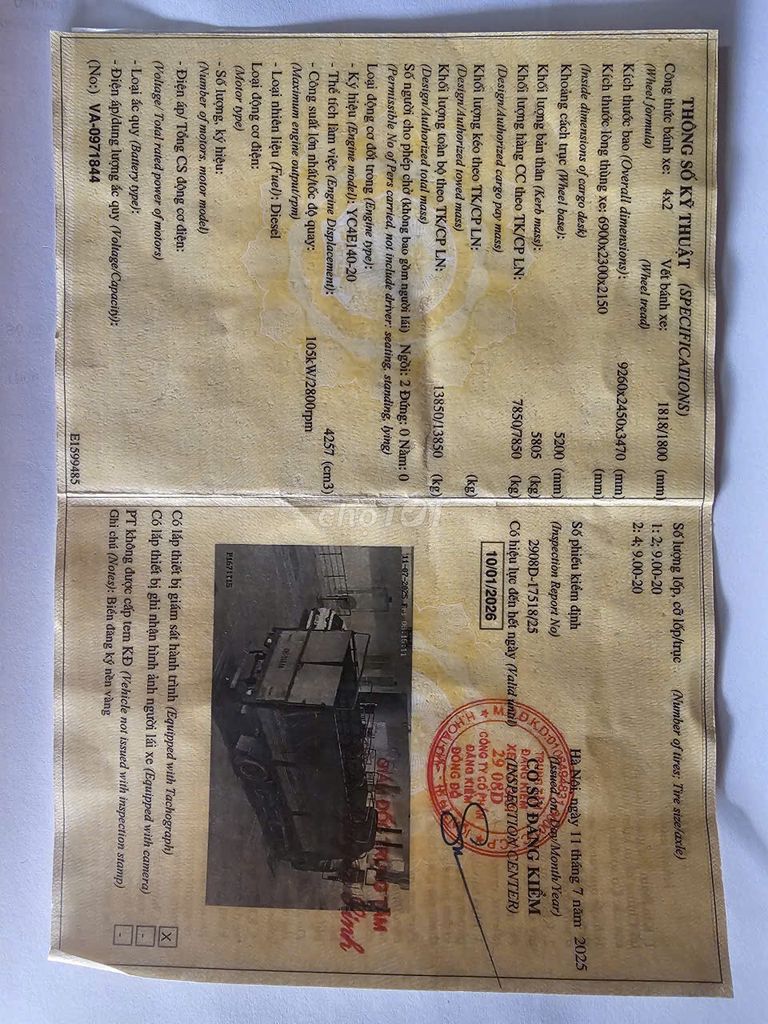 Cần Bán xe tải onlin 800A. Mua bán Xe tải, xe ben tại Quận Nam Từ Liêm Hà Nội được đăng bởi Cty TNHH VT TM & DV NT hình 2