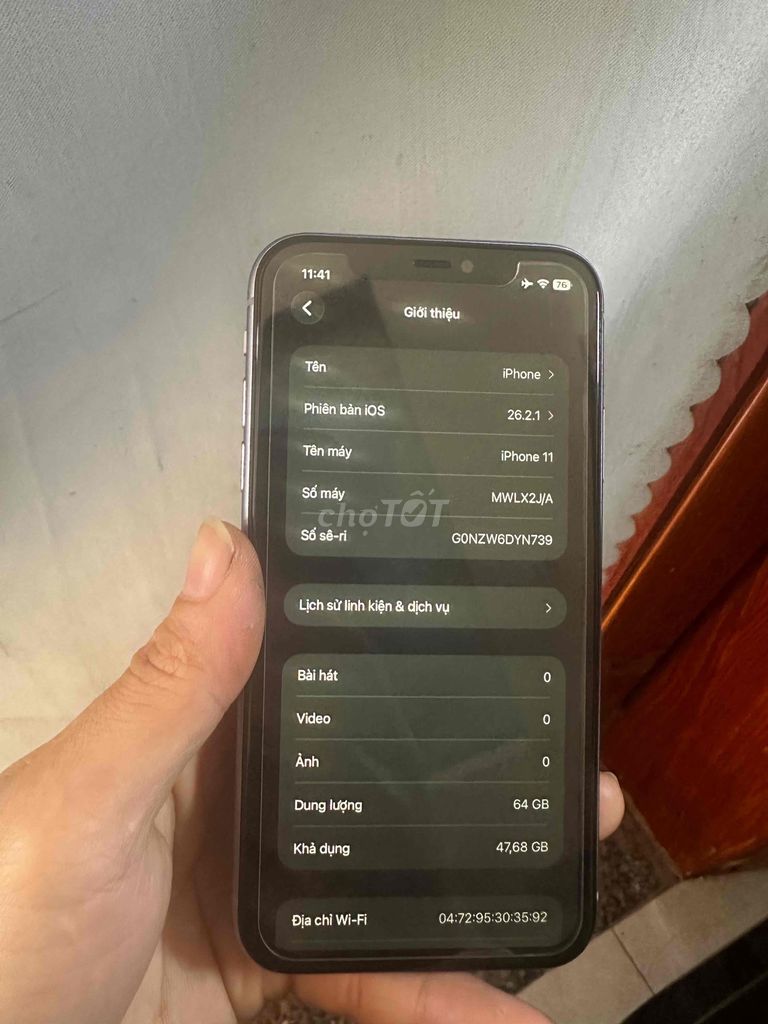 iPhone 11 64GB Tím Đã sử dụng. Mua bán Điện thoại tại Huyện Củ Chi Tp Hồ Chí Minh được đăng bởi Lê Ngọc hậu  hình 1