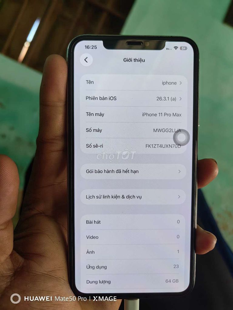 Apple iPhone 11 Pro Max 64GB Trắng. Mua bán Điện thoại tại Huyện Tuy Phước Bình Định được đăng bởi Huy hình 1