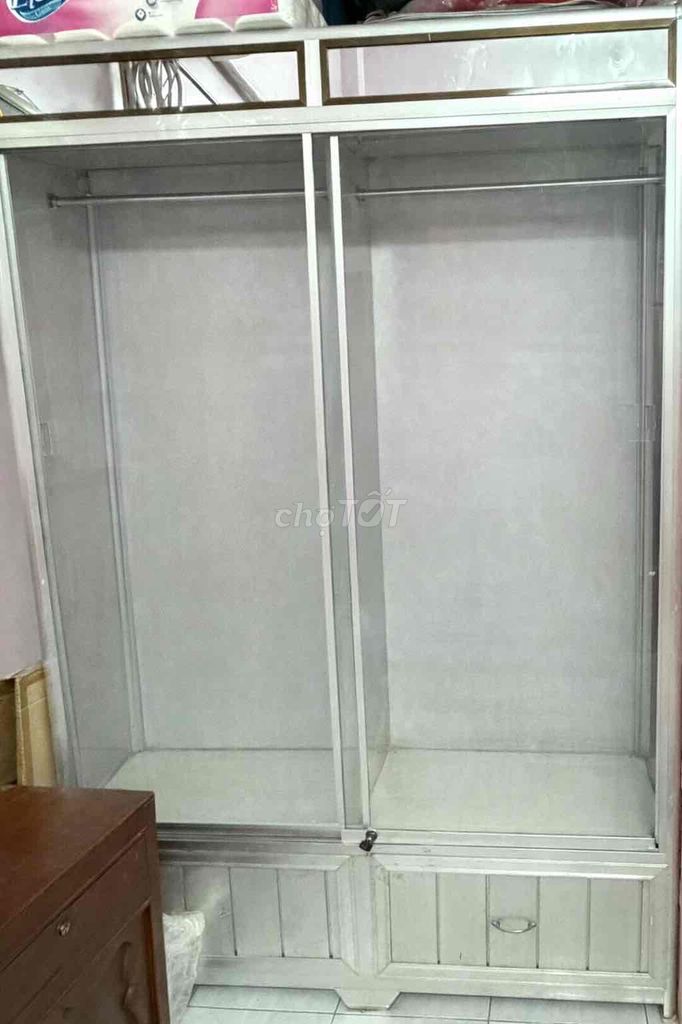 Tủ quần áo nhôm kính 1m2x1m8 Bạc. Mua bán Tủ, kệ gia đình tại Thành phố Nha Trang Khánh Hòa được đăng bởi Nguyệt hình 1