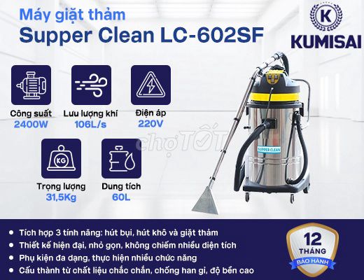 Máy giặt thảm Supper Clean LC-602SF 2400W. Mua bán Thiết bị vệ sinh, nhà tắm tại Quận Cầu Giấy Hà Nội được đăng bởi Kumisai Việt Nam hình 1