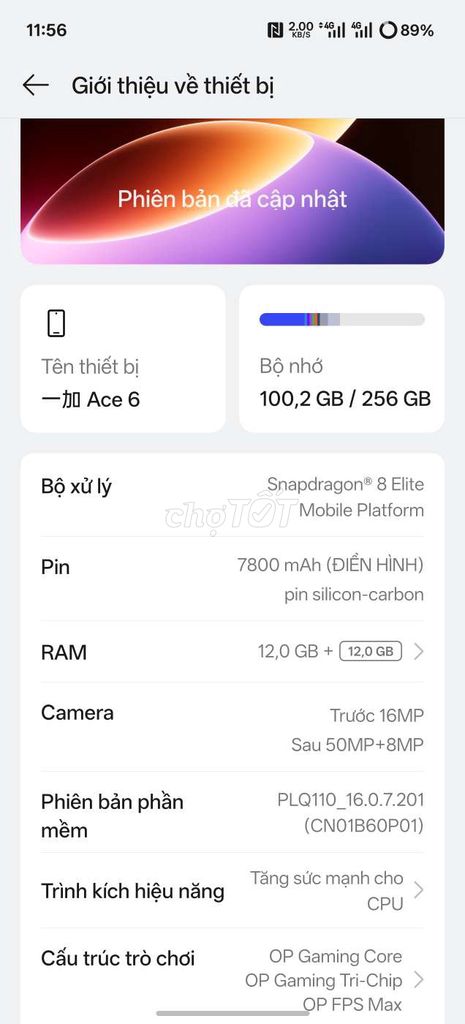 OnePlus Ace 6 12GB/256GB Đen. Mua bán Điện thoại tại Quận 12 Tp Hồ Chí Minh được đăng bởi Hoàng Nguyễn hình 1