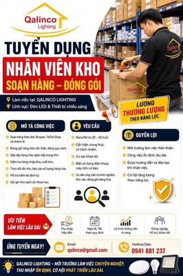 [LÀM NGAY] 1 QUẢN LÝ KHO, 2 SALES ĐIỆN THOẠI