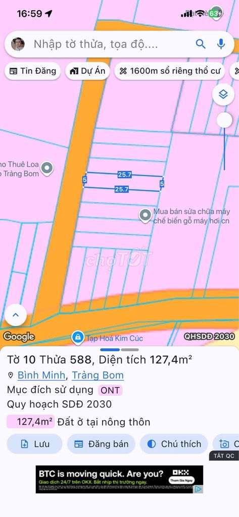 Bán đất thổ cư 5x25m gần ubnd xã bình minh, giá 1.29 tỷ Bán đất thổ cư 5x25m gần ubnd xã bình minh, giá 1.29 tỷ