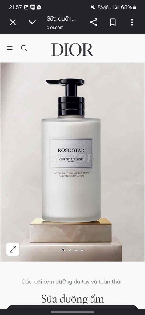 Sữa dưỡng thể Dior Rose Star Nữ 300ml. Mua bán Phụ kiện thời trang khác tại Quận Hoàng Mai Hà Nội được đăng bởi CHUYÊN SỈ HÀNG HÀN PHÁP MINH THU hình 1