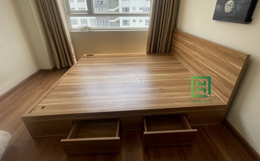 GIƯỜNG GỖ MDF MÀU NÂU GIÁ XƯỞNG. Mua bán Giường, chăn ga gối nệm tại Huyện Bình Chánh Tp Hồ Chí Minh được đăng bởi Nội Thất Quang Hùng TD hình 1