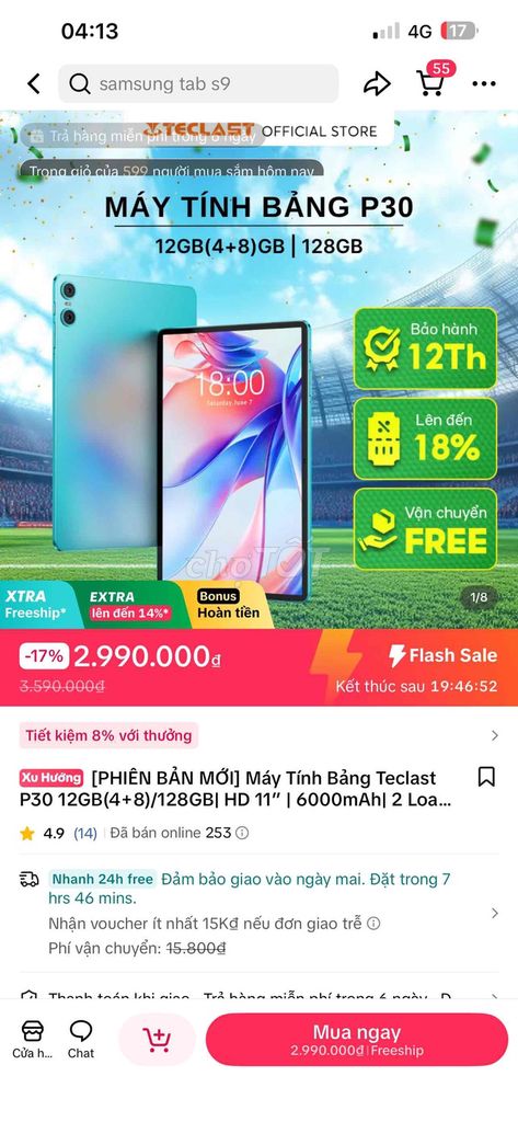 Teclast P30 4+8 GB/128GB Xanh. Mua bán Máy tính bảng tại Huyện Lý Nhân Hà Nam được đăng bởi Trương  hình 1