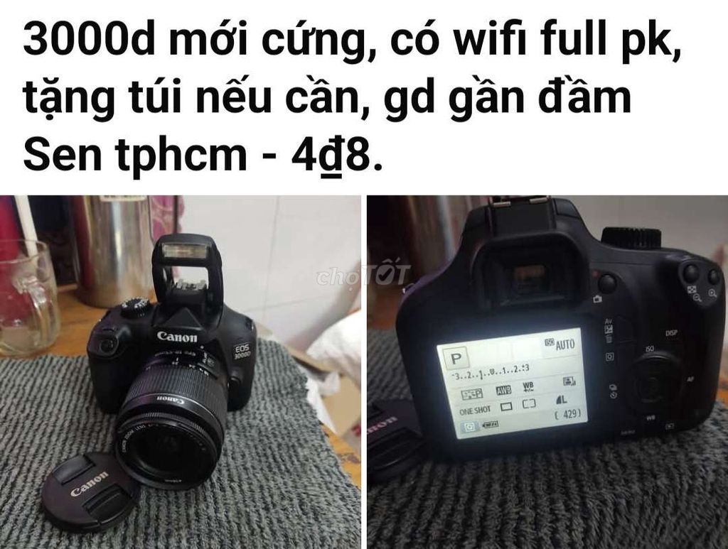 Máy ảnh Canon EOS 3000D Đen Mới. Mua bán Máy ảnh, Máy quay tại Quận Tân Phú Tp Hồ Chí Minh được đăng bởi Cường hình 1