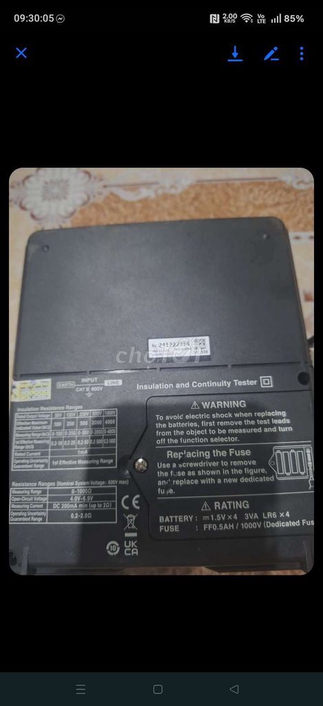 Đồng hồ đo điện trở Hioki IR4056. Mua bán Đồ chuyên dụng, Giống nuôi trồng tại Huyện Cần Giờ Tp Hồ Chí Minh được đăng bởi Nguyễn Minh Tiến hình 1