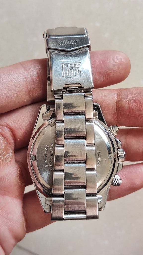 Đồng hồ thợ lặn Elgin Mỹ, mặt số trắng phối đen