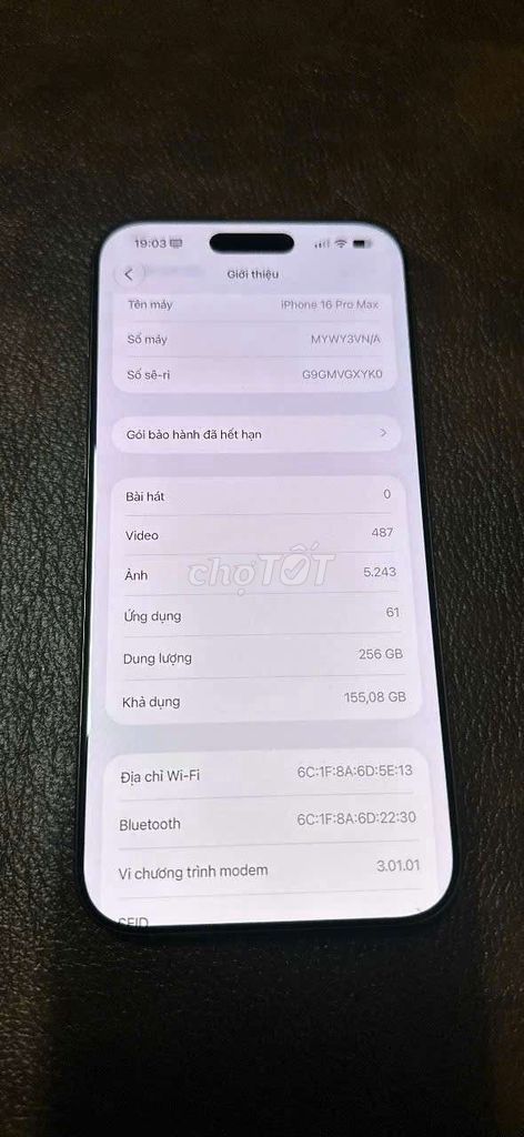 Apple iPhone 16 Pro Max 256GB Bạc Đã thay lưng. Mua bán Điện thoại tại Huyện Yên Phong Bắc Ninh được đăng bởi Nguyễn Thị Hiên hình 1