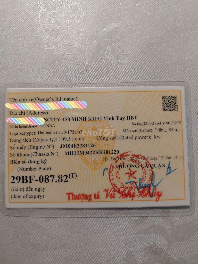 Honda Scoopy 2024 110cc Trắng 5165 km. Mua bán Xe máy tại Quận Hoàn Kiếm Hà Nội được đăng bởi Anh Nguyen hình 4