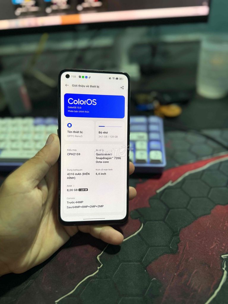 Oppo Reno5 128GB Vàng Đã dùng. Mua bán Điện thoại tại Thành phố Thủ Dầu Một Bình Dương được đăng bởi Anh Hào  hình 1