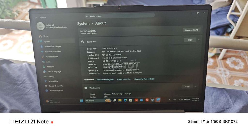 Lenovo IdeaPad Slim 3 i7 16GB/512GB. Mua bán Laptop tại Quận Lê Chân Hải Phòng được đăng bởi Hoàng vũ hình 1