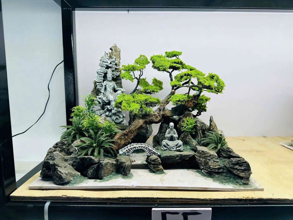 Tiểu cảnh Đá, cây nhân tạo 30x40 cm. Mua bán Cây cảnh, đồ trang trí tại Thành phố Thuận An Bình Dương được đăng bởi Trí hình 1
