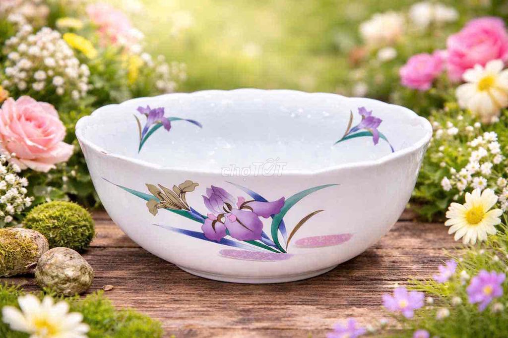 Bát gốm sứ trắng hoa diên vĩ. Mua bán Dụng cụ nhà bếp tại Thành phố Rạch Giá Kiên Giang được đăng bởi Đức Bảo Trần hình 1