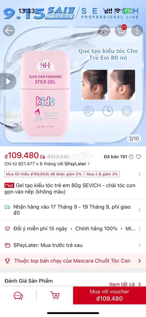 Gel giữ nếp tóc