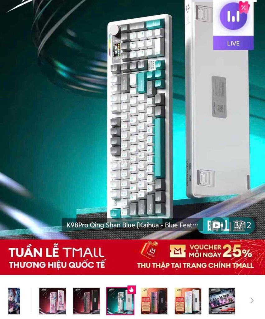 Bàn phím cơ Lingbao K98Pro. Mua bán Phụ kiện (Màn hình, Chuột...) tại Thành phố Thuận An Bình Dương được đăng bởi Ninh hình 1