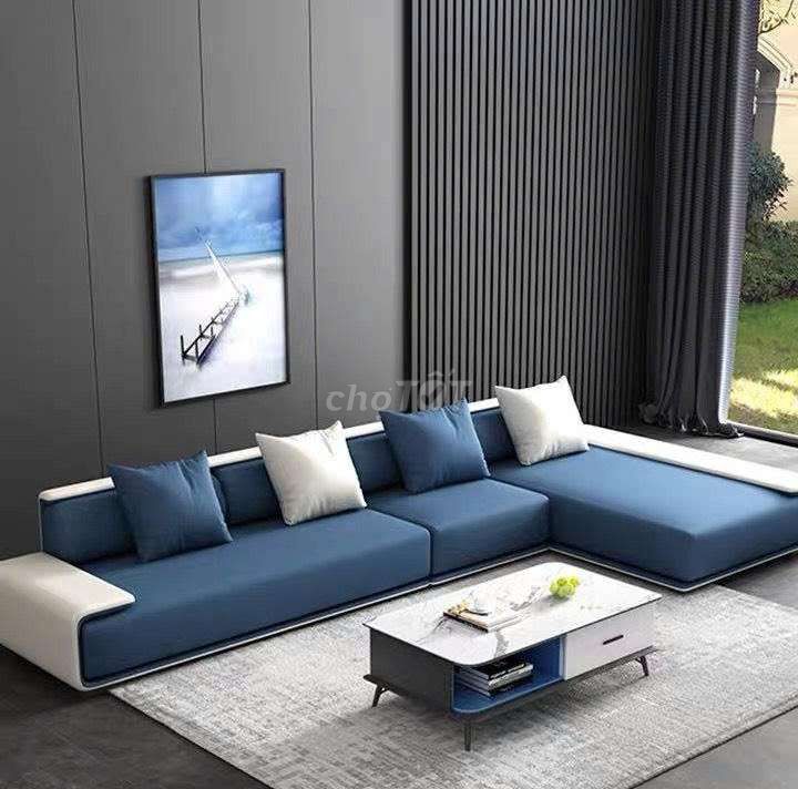 Sofa góc Nỉ Trắng Xanh 3.2m x 2.1m Hiện đại. Mua bán Bàn ghế tại Quận 3 Tp Hồ Chí Minh được đăng bởi Jane Ngô hình 1
