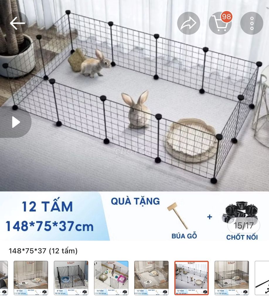 12 tấm quây chuồng chó mèo (vuông 35*35) màu trắng. Mua bán Phụ kiện, Thức ăn, Dịch vụ tại Huyện Đông Anh Hà Nội được đăng bởi ngoc ngy hình 3