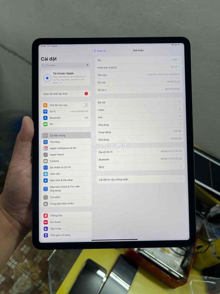 iPad Pro M1 12.9 inch 128G Wifi Xám Zin Đẹp 99%. Mua bán Máy tính bảng tại Quận Thanh Xuân Hà Nội được đăng bởi Hoàng Huy Đỗ hình 1