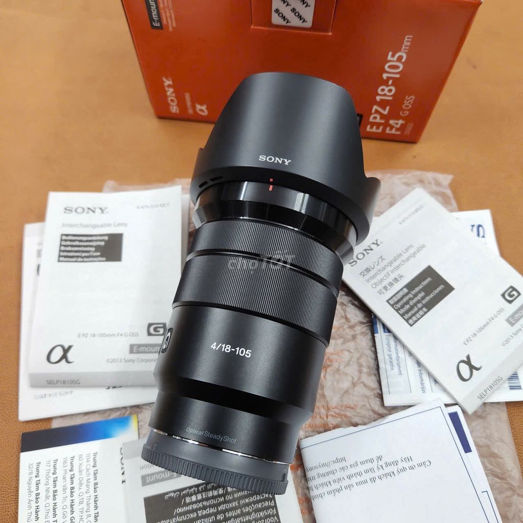 Lens Sony E PZ 18-105mm F4G fullbox likenew 99.99%