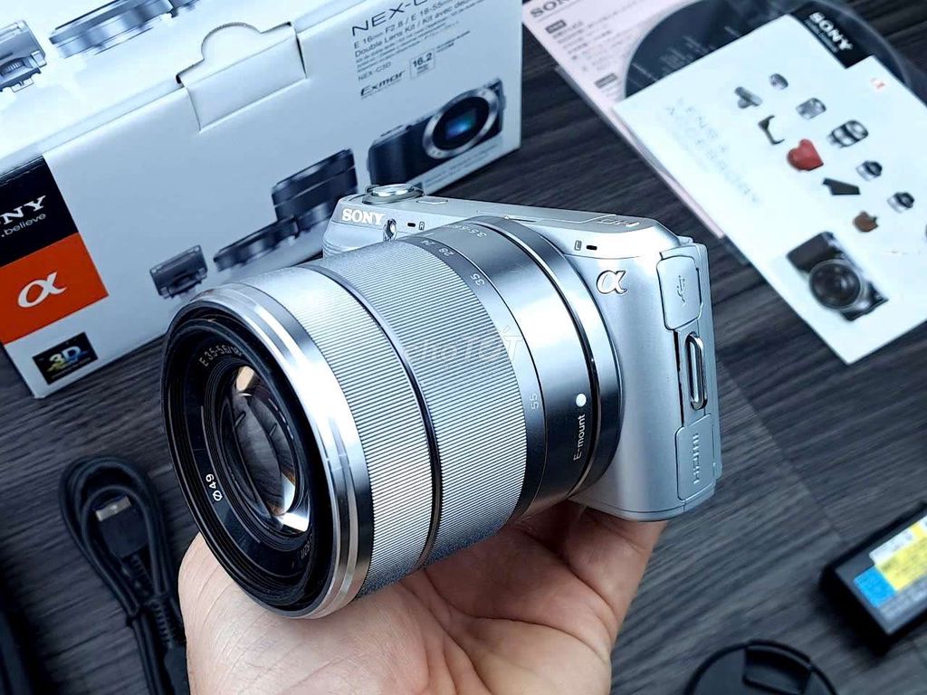 Sony Nex C3 Bạc + Lens 18-55 Fullbox