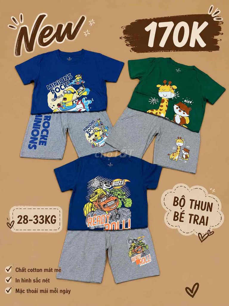 Bộ quần áo nam Cotton nhiều màu 28-33kg. Mua bán Quần áo tại Quận 7 Tp Hồ Chí Minh được đăng bởi Phương Nhi hình 1