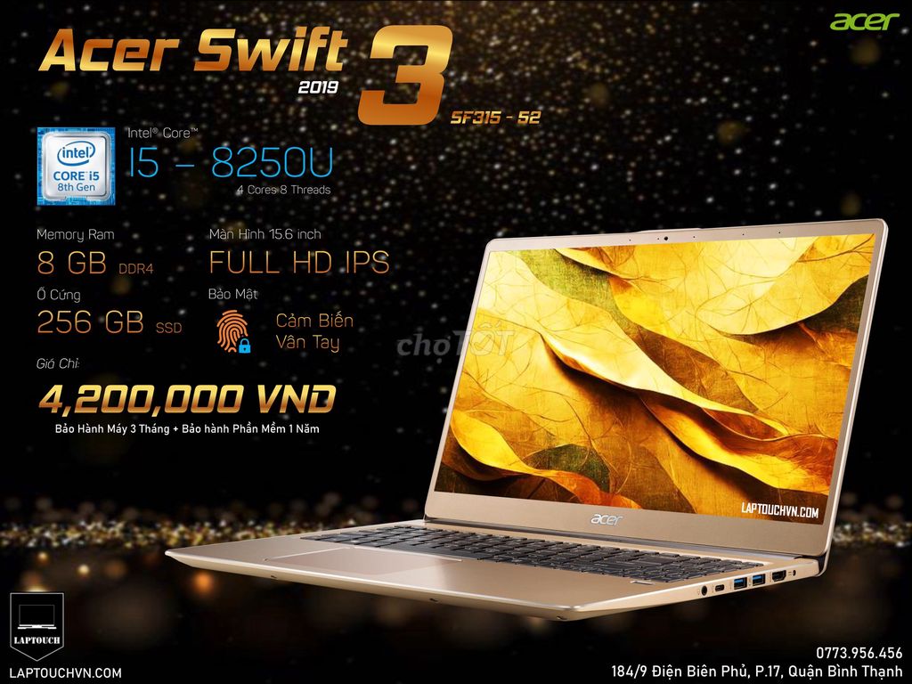 Acer Swift 3 [ SF315 - 52 ]. Mua bán Laptop tại Quận Bình Thạnh Tp Hồ Chí Minh được đăng bởi Cửa Hàng Máy Tính Laptouch VN hình 1
