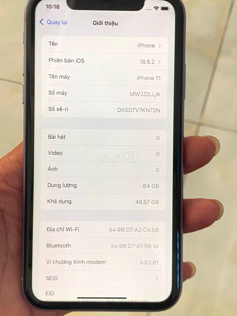 Apple iPhone 11 64GB Tím Đã qua sử dụng. Mua bán Điện thoại tại Huyện Hóc Môn Tp Hồ Chí Minh được đăng bởi Hội Đồ Điện Tử hình 1
